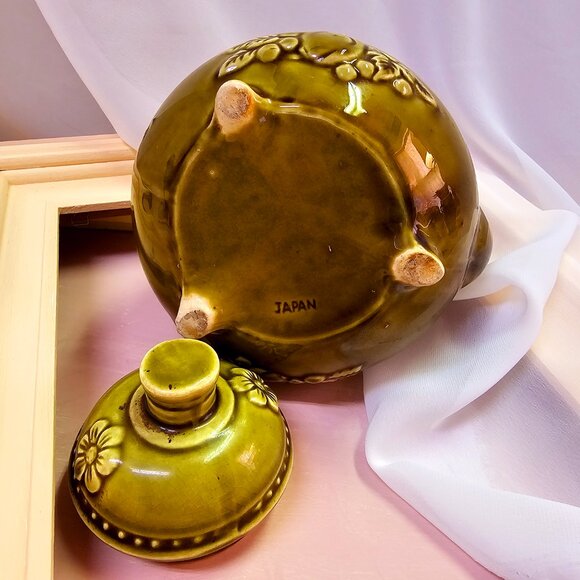 Royal Sealy Ceramic Teapot with Fruits & Flowers, Autumn Themed, Vintage - Picture 7 of 7